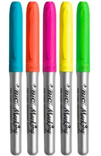 Bic Marking Intenzívny permanentný fix, 5 farieb