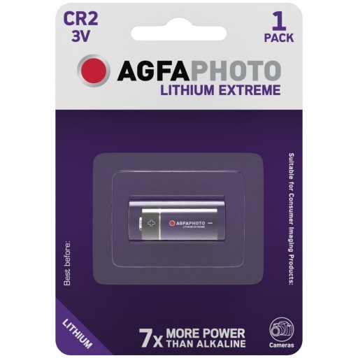 1x AGFAPHOTO CR2 DLCR2 3V LÍTIOVÁ FOTOBATÉRIA