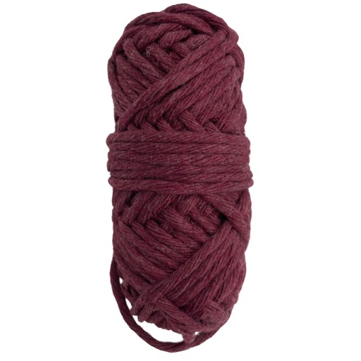 Macrame šnúra, 3mm bavlna, 20m, bordová, točená