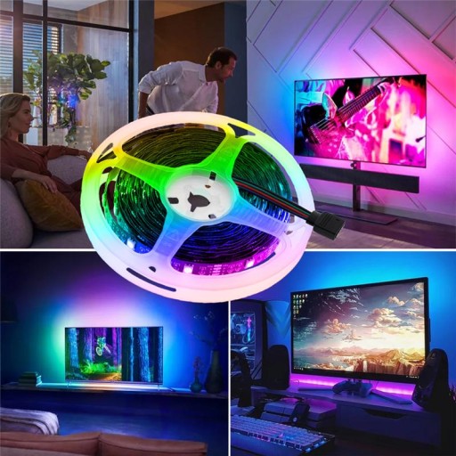 VODEODOLNÉ FAREBNÉ LED RGB LED PÁS VODEODOLNÉ SAMOLEPIACI 5m + DIAĽKOVÉ OVLÁDANIE