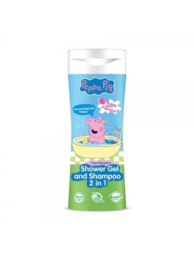 Sprchový gél a šampón Peppa Pig 2v1 300 ml žuvačky