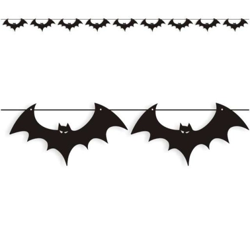 Banner GARLAND Halloween BATS čierny 9 ks