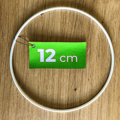 BIELY kruhový prsteň pre lapače snov a makramé 12 cm