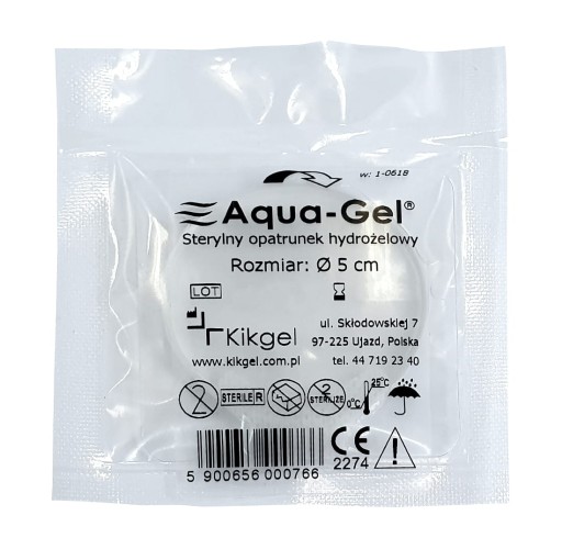 Hydrogélový obväz Kikgel Aquagel, kotúč 5 cm