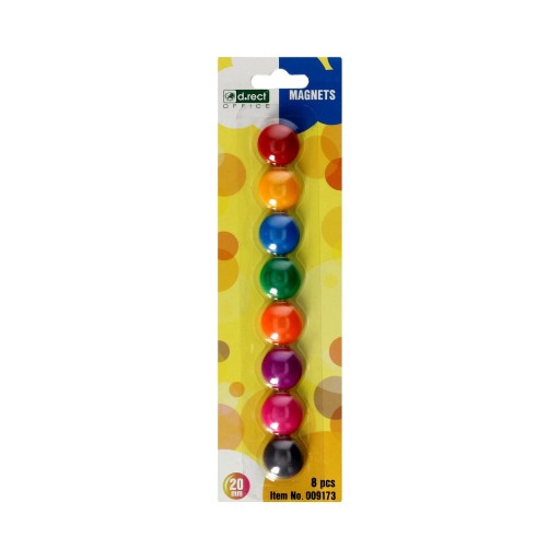 Farebné magnety na dosky chladničky 20 mm - 8 ks.