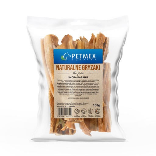 PETMEX - Hryzátko prírodné z ovčej kože 100g