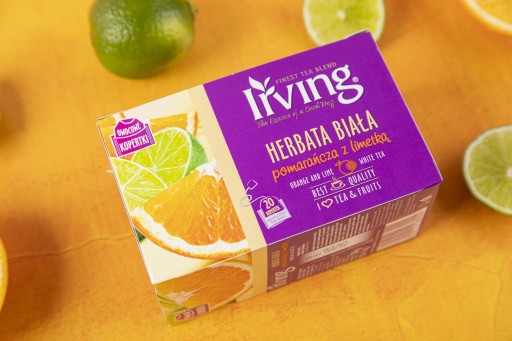 Biely pomarančový čaj s limetkou 20 šálok Irving