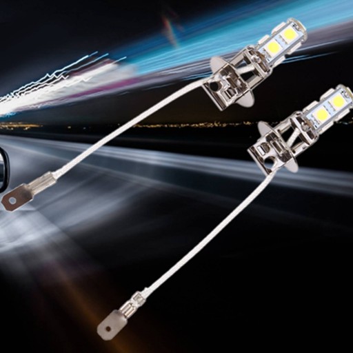2x LED HMLOVÉ SVETLÁ H3-5050-9 SMD DC12V 6500K BIELA