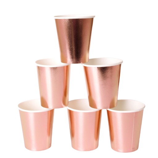 ROSE GOLD ružové zlaté poháre a taniere pre sliepky