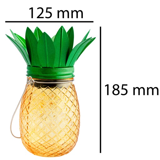 SLNEČNÁ LAMPA ZÁHRADNÁ JAR ANANÁS SKLO LED