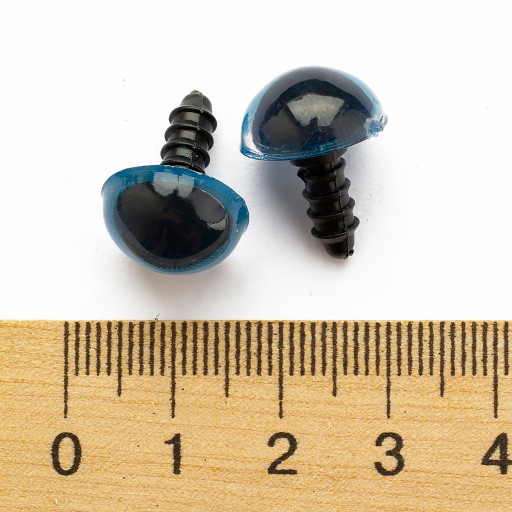 Bezpečnostné oči s niťou na hračky Modré plastové 14mm 20 párov