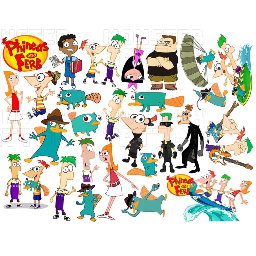 UMÝVAJÚCE DOČASNÉ TETOVANIE PRE DETI PHINEAS A FERB ORIGINÁLNE DIZAJNY