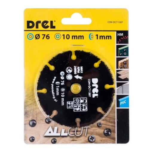 DREL Pílový kotúč na rezanie dreva, kovu, PVC pre PÍLU 76 x 10 mm