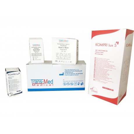 Sterilné sterilné gázové obklady Trans-Med 10 cm x 10 cm 30 ks.