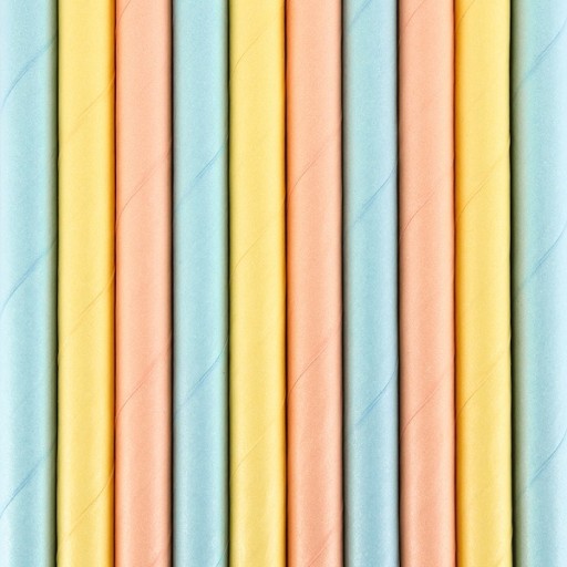 Slamky na pitie, COLOR, pastelové, 10 ks