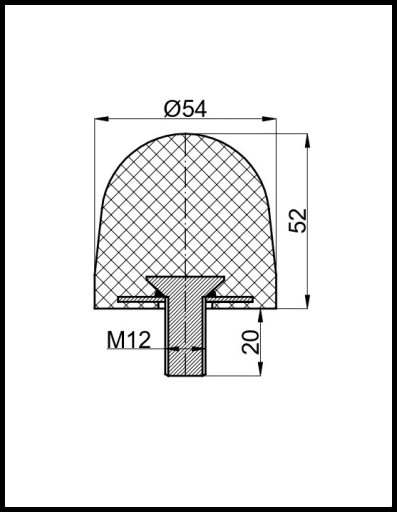 Vibroizolátor/nárazník nárazník/nárazník/pätka Polyuretánový vonkajší závit M12