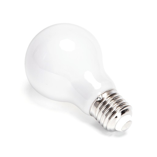E27 A60 LED 8W vláknová žiarovka, studená biela, mliečne sklo