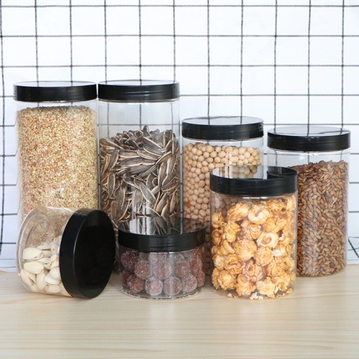 XXL PLASTOVÁ JAR 2500ml nádoba 2,5L PET müsli cestoviny do jedla