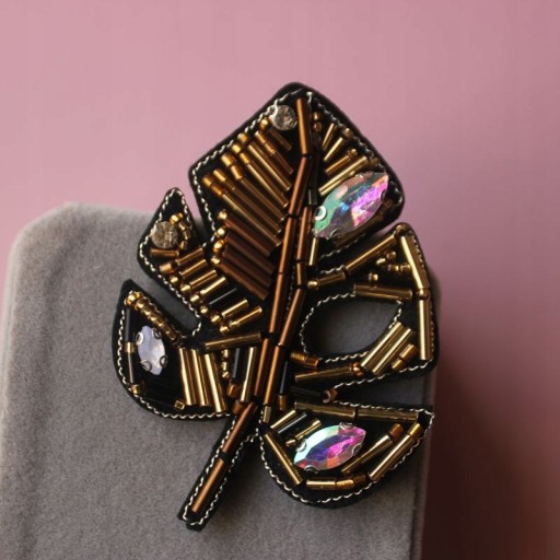 Patch Leaf korálky Monstera Plant Rhinestones