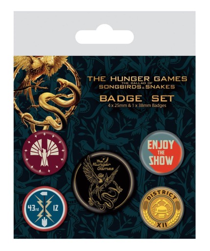 Hunger Games Balada o vtákoch a hadoch Špendlíky na oblečenie Sada 5 kusov
