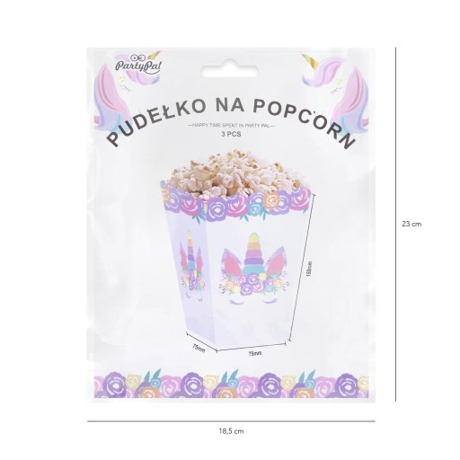 POPCORNOVÉ KRABIČKY NA SLADKOSTI jednorožec 6 ks k narodeninám detí