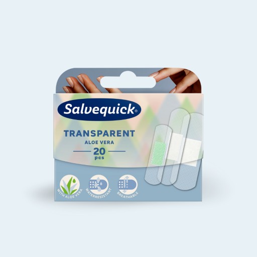 SALVEQUICK TRANSAPRENT ALOE VERA náplasti transparentné S ALOE 20 ks.
