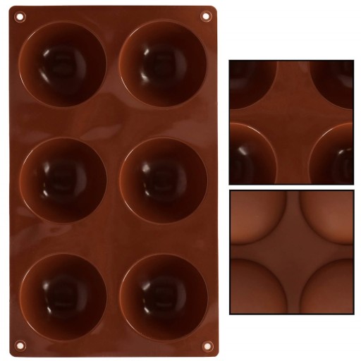 SILIKÓNOVÁ FORMA NA PEČENIE MUBLÍ ČOKOLÁDOVÉ MONOPORCIE VEĽKÉ POLOVIKY 6x