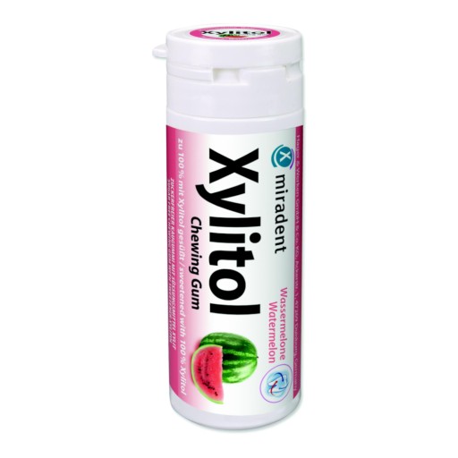 MIRADENT Xylitolové žuvačky s xylitolom VODOVÝ MELÓN 30 ks.