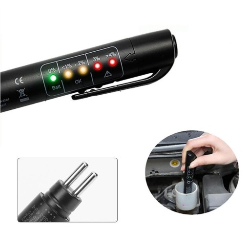 Tester BRZDOVEJ KVAPALINY LED Merač 5 úrovní BODKA 3 4 5 koľko VODY v KVAPALINE