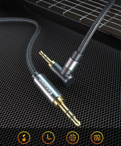 Uhlový AUX AUDIO MINI JACK Kábel 3,5 mm Stereo 1,5 m