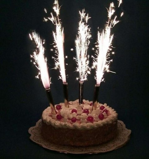 Fontány torta svetlice na tortu 12 cm, 4 ks na narodeniny, svadbu, svadbu