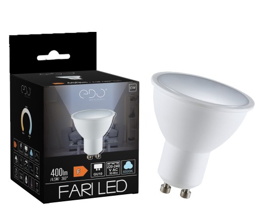 LED žiarovka GU10 4,5W 6500K studená 120' 400lm EDO