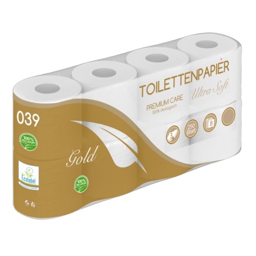 Toaletný papier 30m Gold Premium Care, 3-balenie, 8 roliek