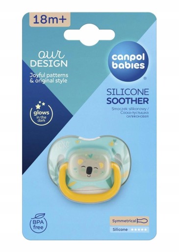 Exotický silikónový cumlík Canpol Symmetric 18m+ Koala