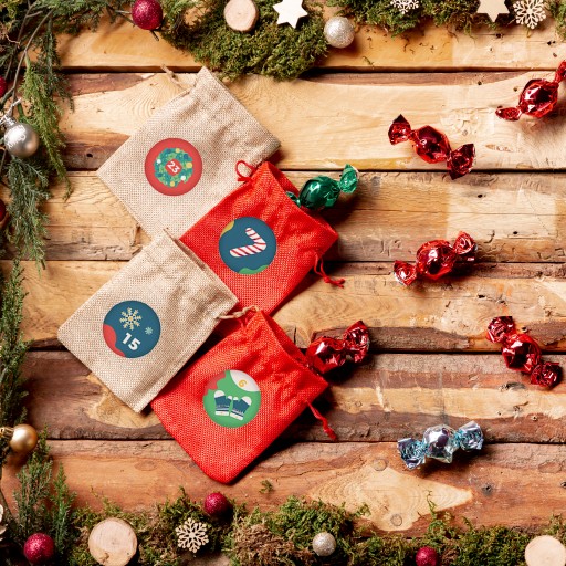Vianočné nálepky, adventný kalendár, list A4