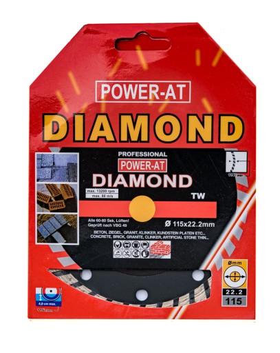 DIAMANTOVÝ KOTOUČ NA BETÓNOVÝ ŽULOVÝ 115 x 22,2 x 7,5 MM TURBO rýchle rezanie