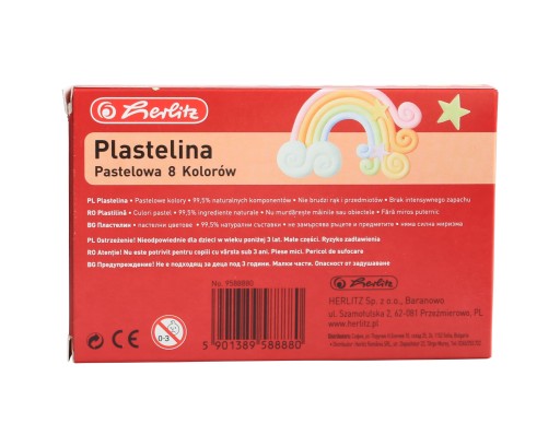 Plastelína 8 farieb pastel Herlitz 9588880