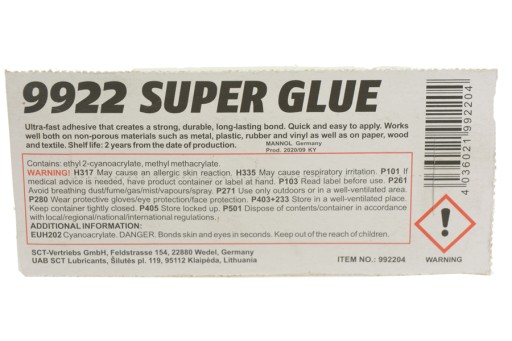 MANNOL UNIVERZÁLNE INSTANTNÉ LEPIVO SUPER GLUE 3G