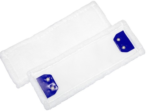 Mop plochý, 40 cm, mikrovlákno InterTom, pripevnený klipom/očkami, biely