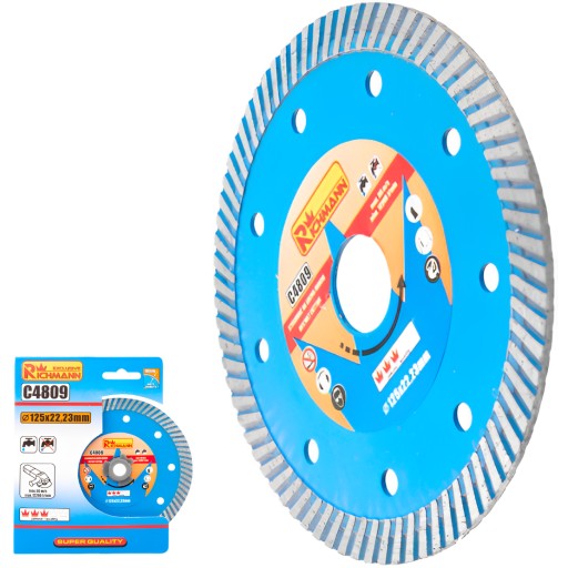 TURBO DIAMANTOVÝ DISK 125 mm 22,23 mm BETÓNOVÁ TEHLA PRE BRÚSKU RICHMANN