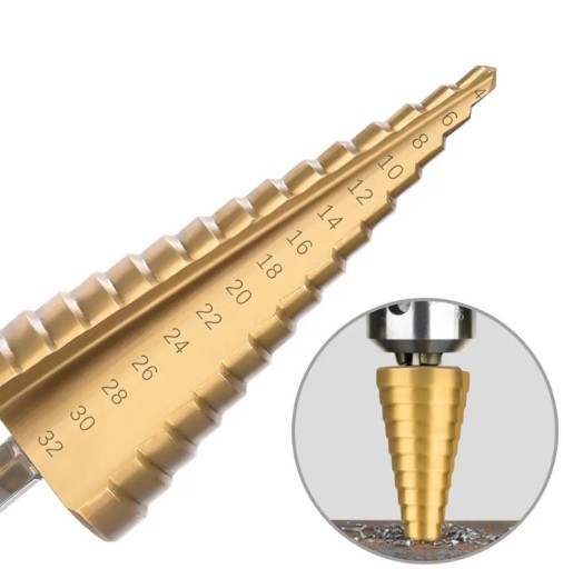 HSS STEP KUŽELOVÉ VRTÁKY 4-32mm SÚPRAVA HEX