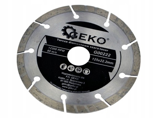 Diamantový kotúč na rezanie betónu 125mm šedý - GEKO PROFIESIONAL laser