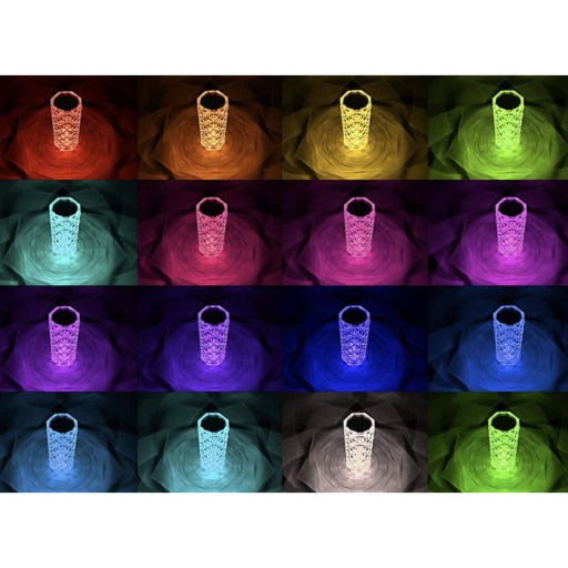 Crystal Rose LED Diamond Touch nočná lampa + RGB diaľkové ovládanie