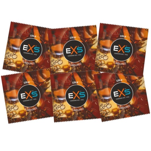 EXS COLA kondómy s kolovou príchuťou, sada 25 ks, pre klasický orálny sex