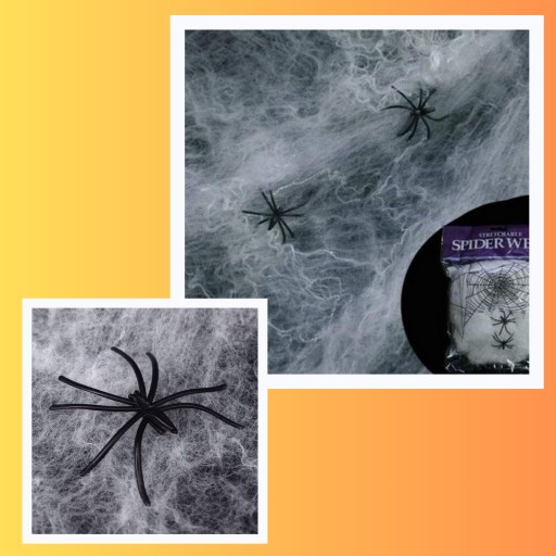 SPIDER WEB BIELA OZDOBA HALLOWEENSKÉ DEKORÁCIE + PAVÚKY