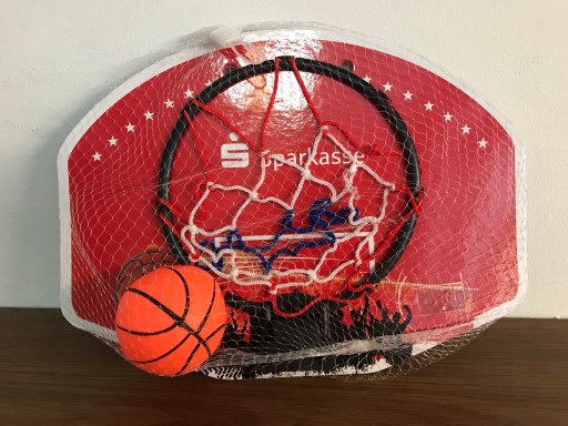 MINI BASKETBALOVÁ HRA KOMPLETNÁ SADA 2V1 TABUĽKA NA ZÁVES LOPTIČKY