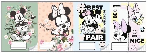 FAREBNÁ 3-RIADKOVÁ ŠKOLSKÁ KNIHA A5 16 strán MINNIE