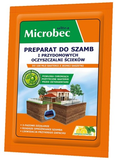 Bros Microbec Ultra prípravok do septikov a čističiek odpadových vôd, citrón 25g