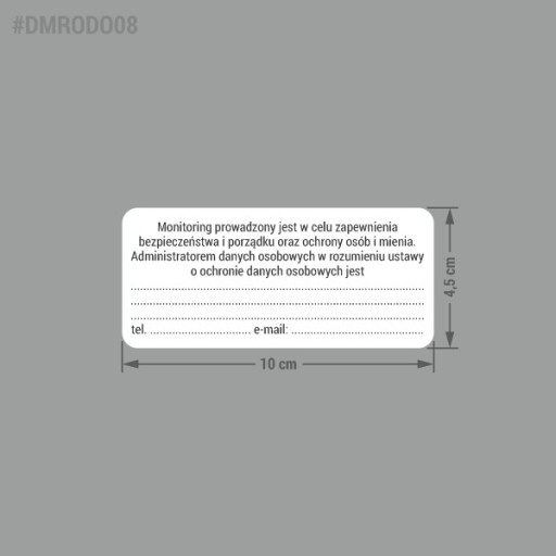 GDPR - informačná nálepka 4,5x10, monitoring