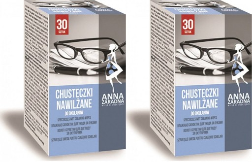 ANNA ZARADNA VLHČENÉ Utierky NA OKULIARE 30 ks x2